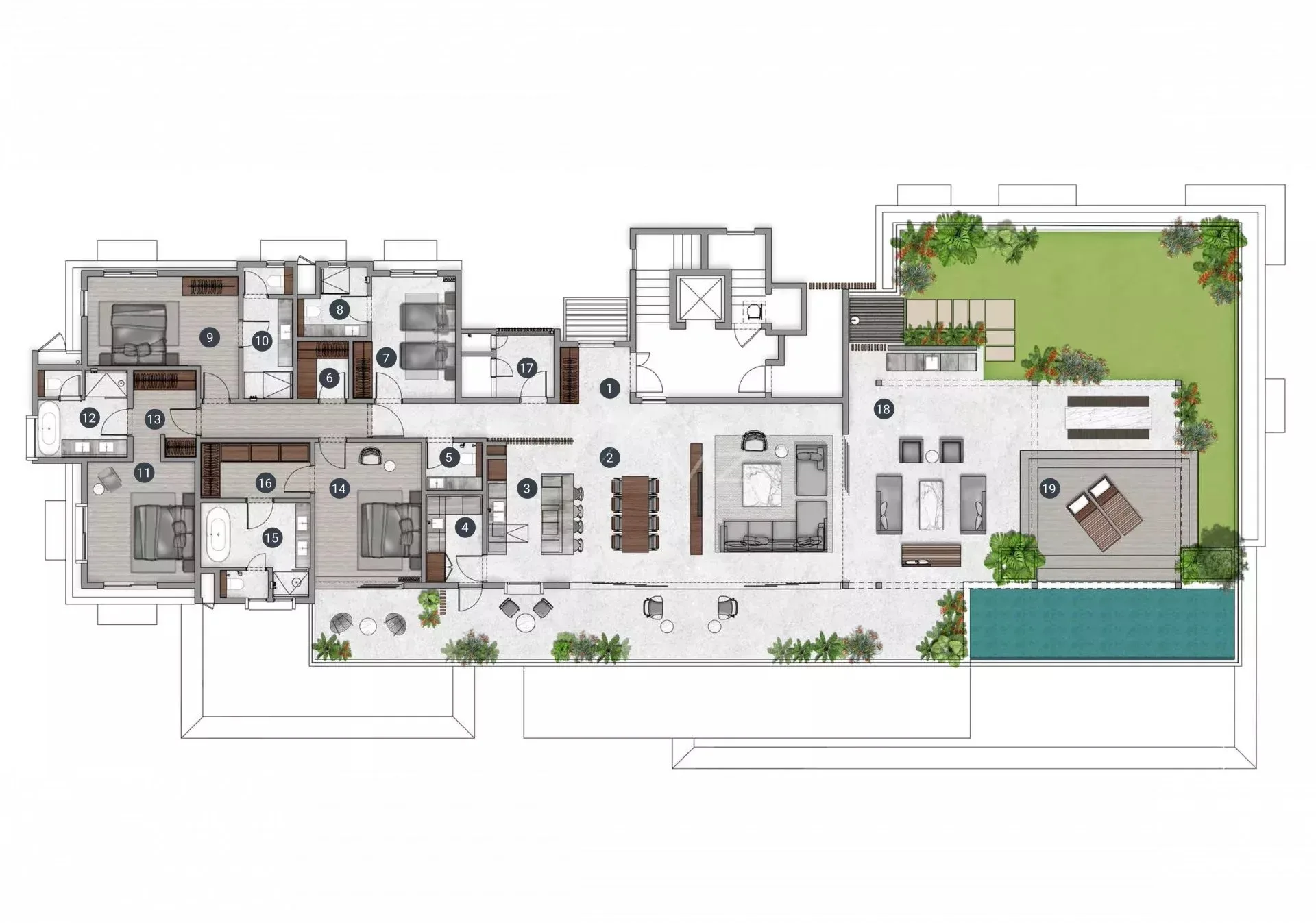 Ile Maurice - Mont Choisy - Penthouse 4 chambres avec vue panoramique - 19