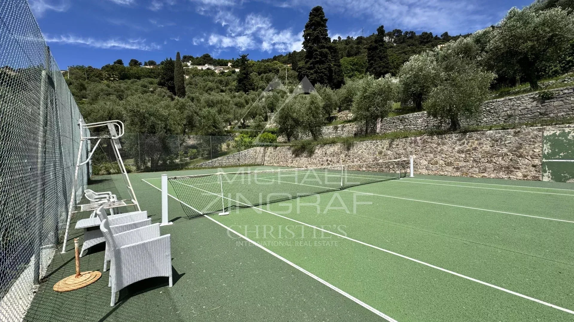 Domaine vue mer et lac, oliveraie , tennis avec villa  principale et pavillon d'hôtes. - 16