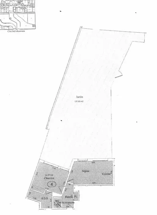 A vendre - 2 Pièces - Inkermann-  Jardin - Lycée Pasteur- Bon état - 14