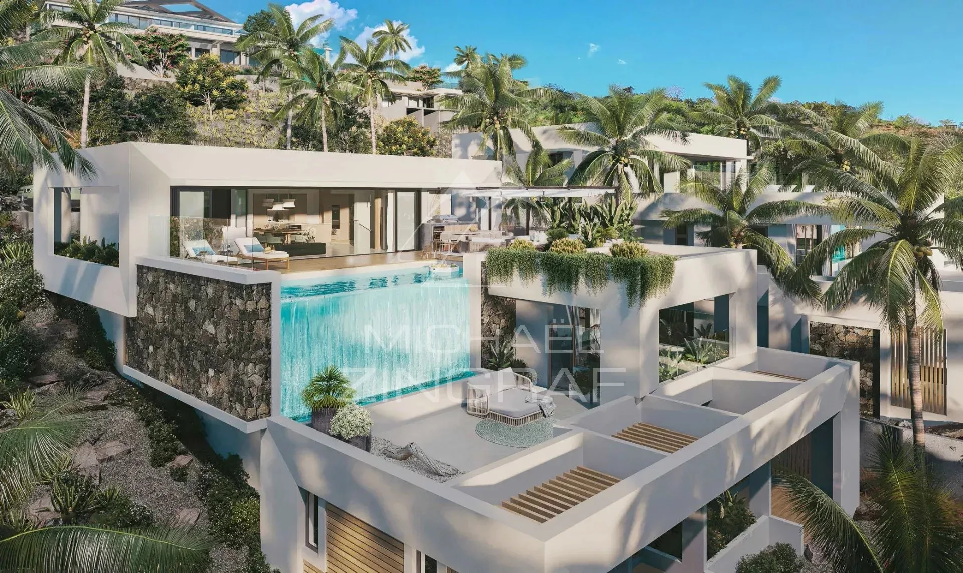 Villa d’Exception de 4 Chambres avec Vues Panoramiques sur les Montagnes et la Mer