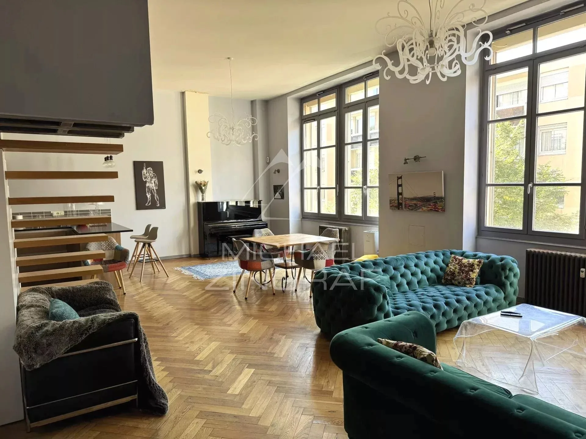 Lyon 6e Place Puvis de Chavannes - Loft familial rénové -  4 chambres & bureau