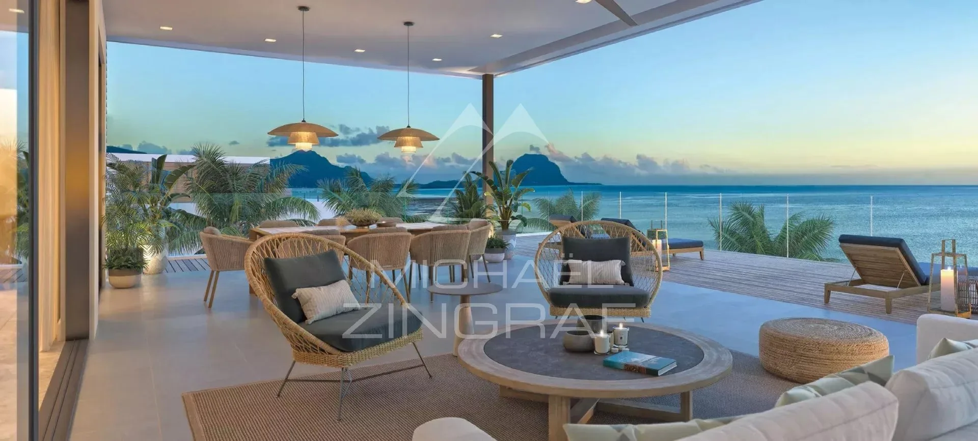 Penthouse de luxe de 3 chambres en bord de mer avec vue panoramique à Riviere Noire