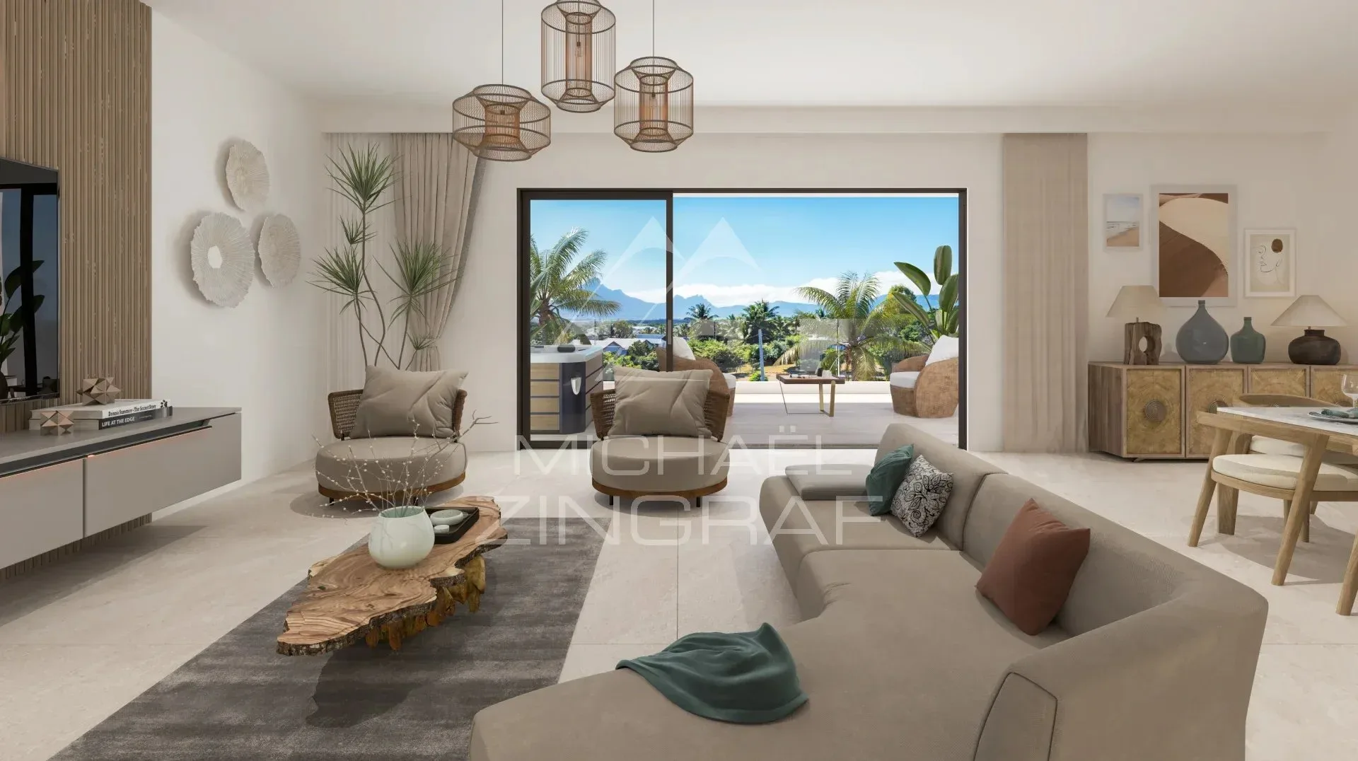 Penthouse 3 chambres avec rooftop privé et vues panoramiques – Tamarin