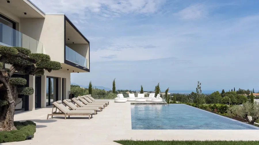 Arrière-pays Cannois - Villa contemporaine neuve avec vue panoramique mer - 5 chambres - 3