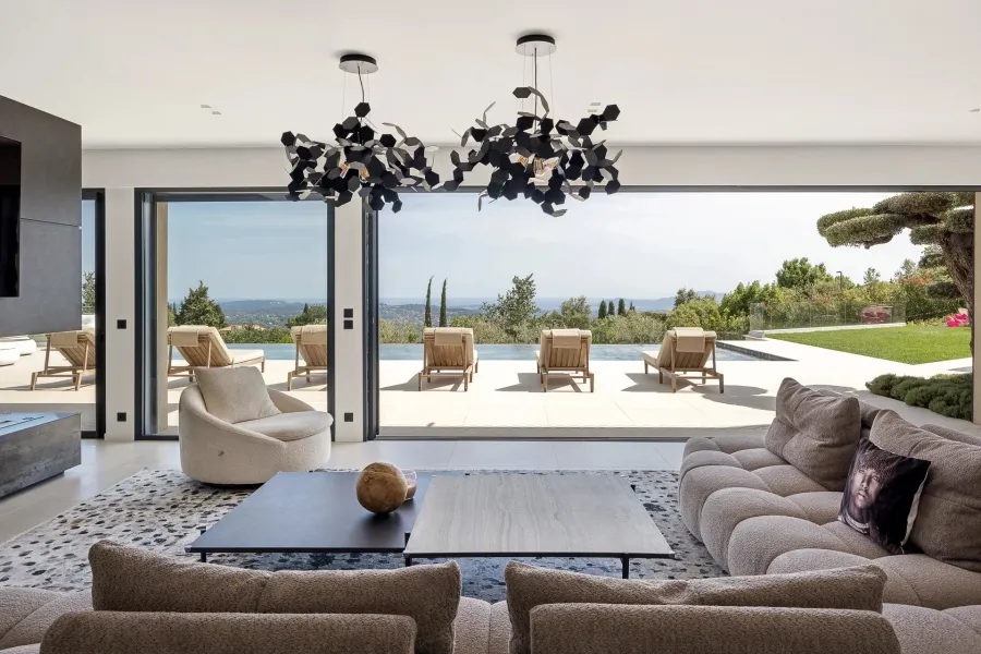 Arrière-pays Cannois - Villa contemporaine neuve avec vue panoramique mer - 5 chambres - 5