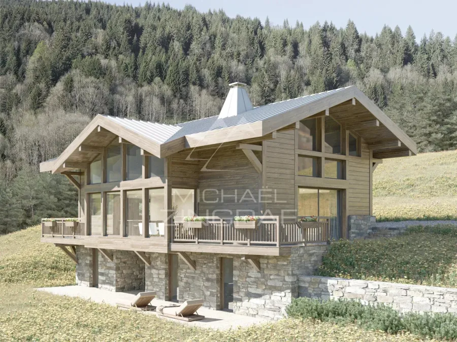 Chalet neuf 5 chambres - Proche centre Les Gets - Calme et vue