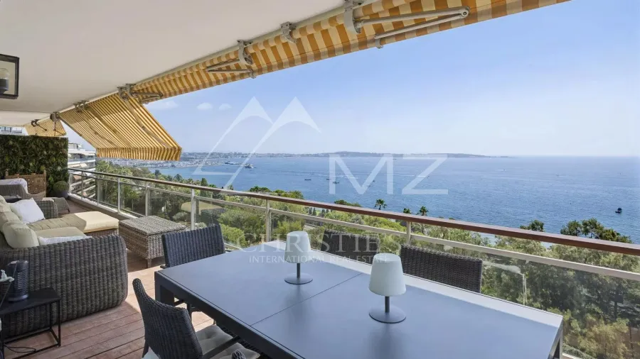Entre Cannes et Golfe-Juan – Dernier étage avec vue mer panoramique