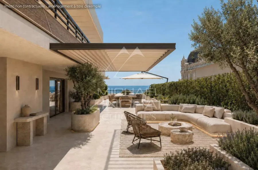 EXCLUSIVITE - CANNES Proche Carlton - Appartement d'exception avec spacieuse terrasse  vue mer