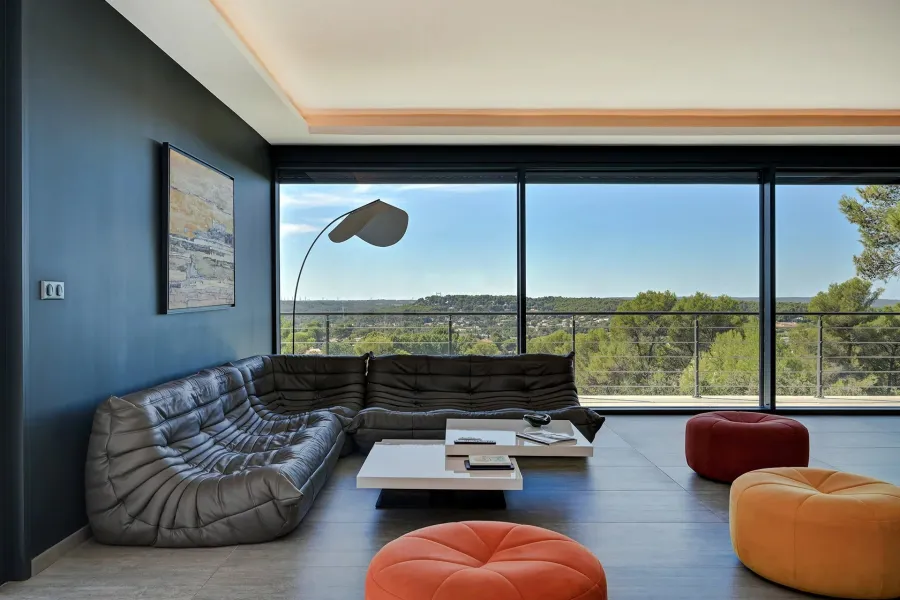 Villa d'architecte contemporaine avec vue panoramique & Pinède privée - 4